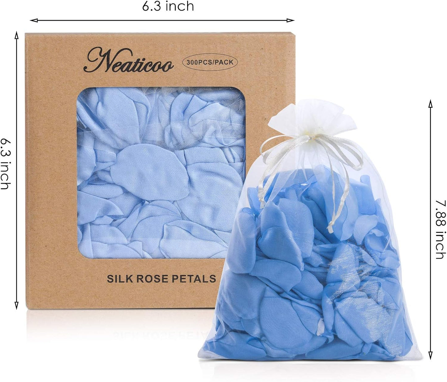 Artificial Silk Rose Petals 300pcs Blue Flower Petals for Wedding Flower Girl Romantic Night Table Centerpieces Party Favors Confetti Anniversary Decoration(Blue)