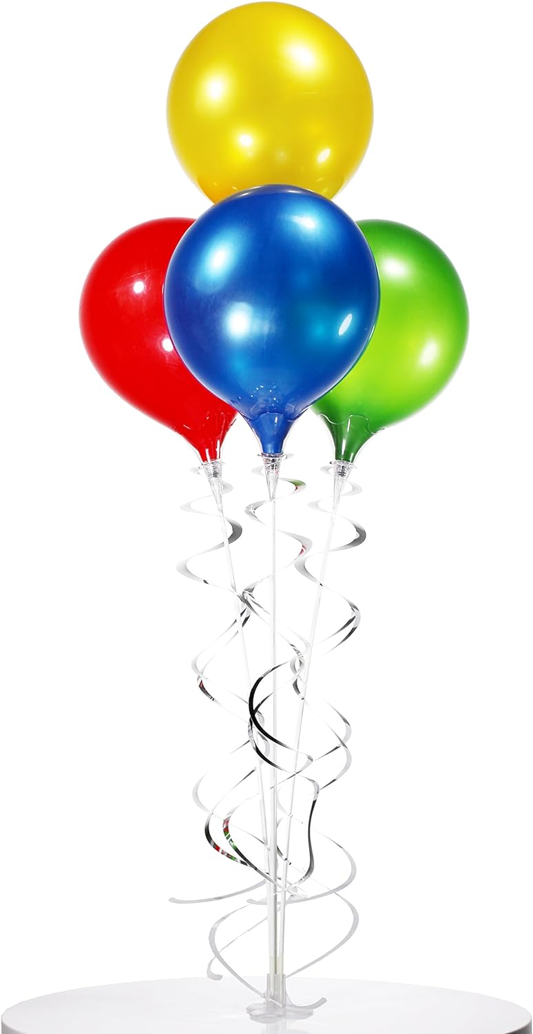 PermaShine - Reusable and Helium Free Balloon Bouquet - Permanent Plastic Indoor and Outdoor Balloons