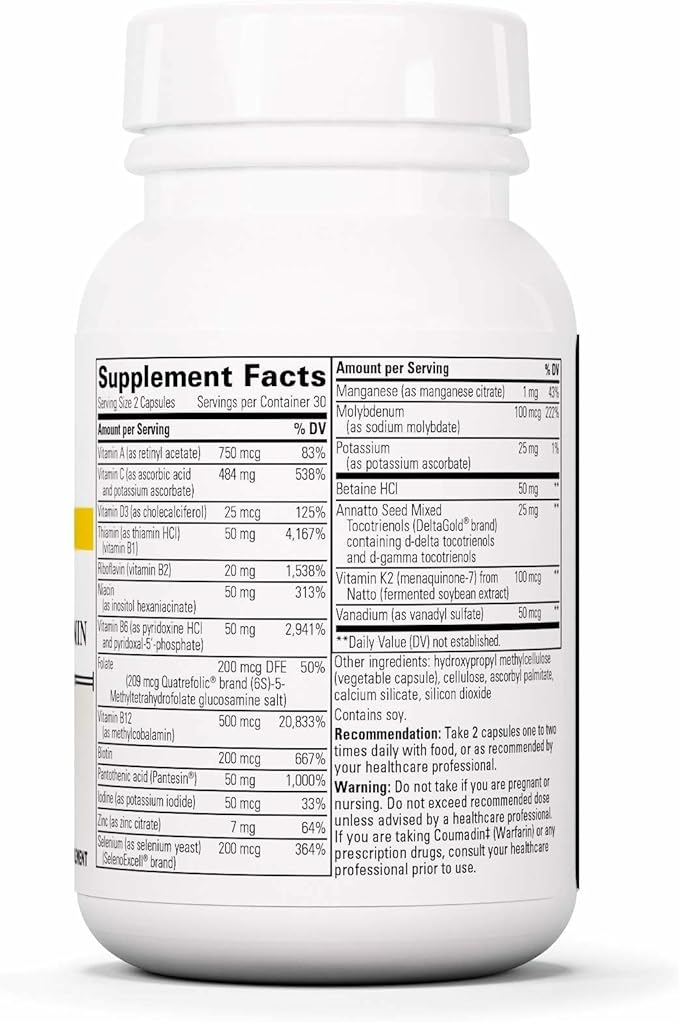 Integrative Therapeutics ProThrivers Wellness Multivitamin - Includes Vitamin A, C & B12 - Multivitamin Supplement with Included Minerals - 60 Capsules (30 Servings)