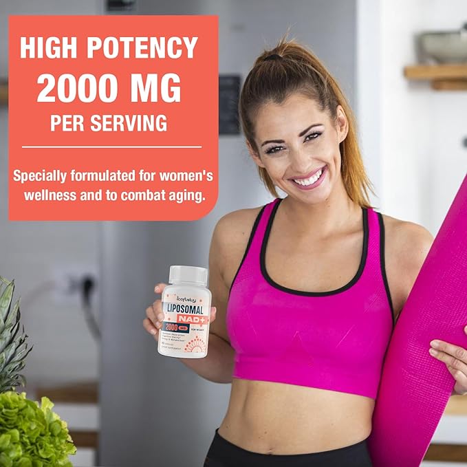 2000MG NAD+ Supplement for Women, with Ashwagandha, Maca, Black Cohosh & Ginkgo Biloba, NMN Alternative, Max Absorption - Liposomal NAD+, Menopause, Focus, Energy, Aging Combat, 720 Capsules