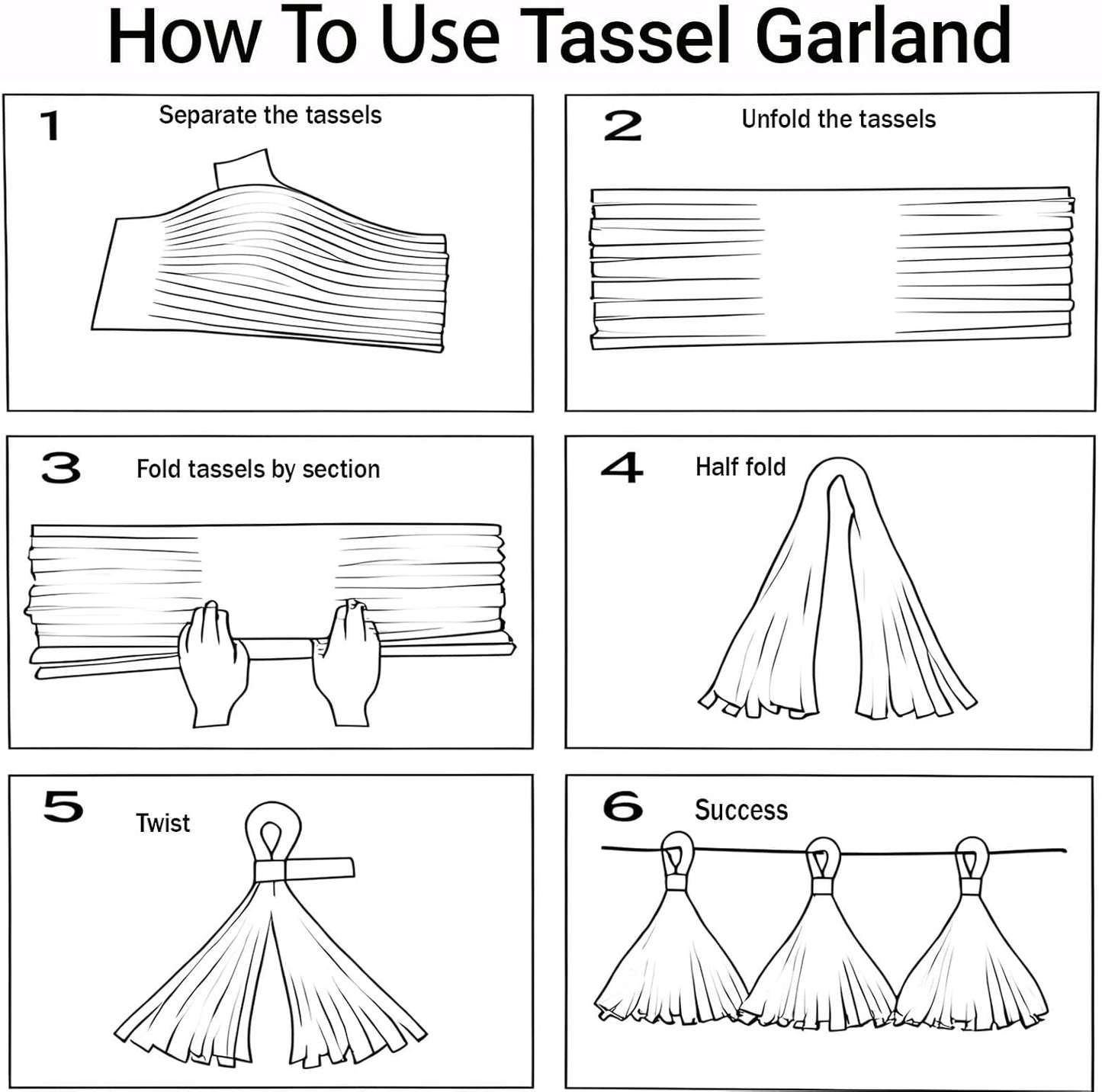 Shiny Tassel Garland Tissue Paper Tassel Banner,Tassels Party Decorations for Wedding,Birthday,Bridal/Baby Shower,Pack of 20 (Gold/Mint/Peach/Pink)