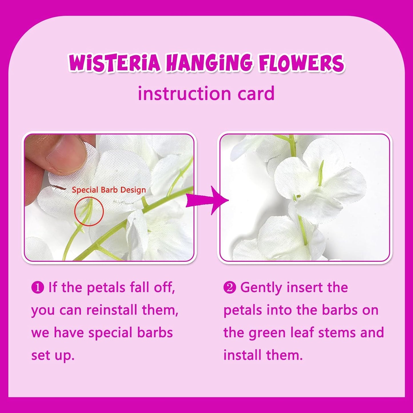 24 Pack Purple Red Wisteria Hanging Flowers Garland, 3.77 Feet Artificial Flower Vines, Fake Wisteria, Artificial Vines Hanging Garland for Backdrop Outdoor Yard Garden Decor