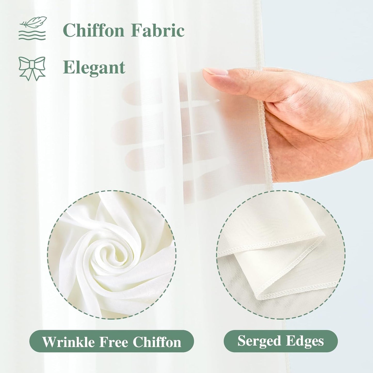 Wedding Arch Draping Fabric,2 Panels 18FT Beige Arch Drapes Chiffon Fabric Drapery Decorations for Ceremony Reception Party Ceiling Backdrop