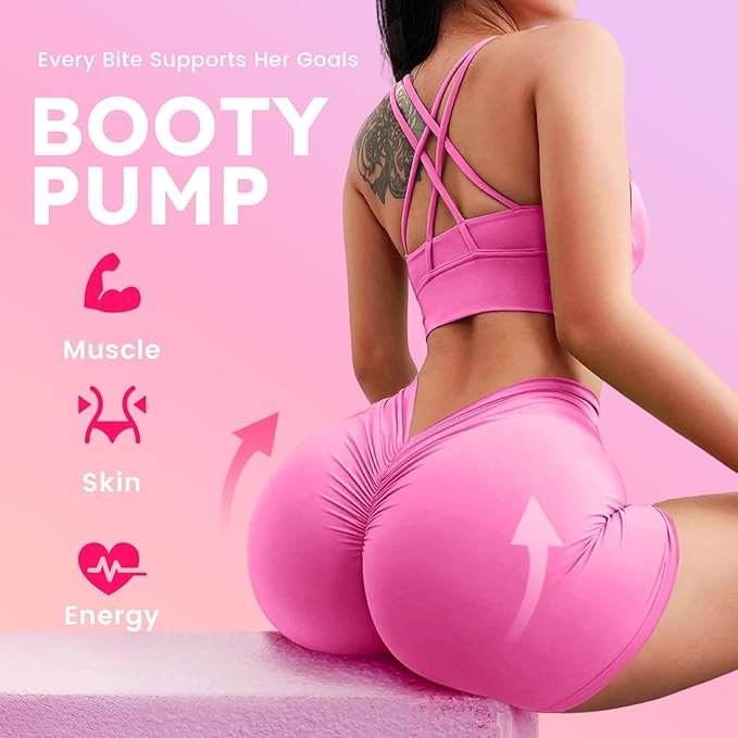 Creatine for Women, Creatine Monohydrate Gummies with Collagen+BCAAs+Hyaluronic Acid+Vitamin C & B12, Supports Lean Muscle, Booty, Energy & Recovery, 120 Sugar-Free Flavored Vegan Gomitas de Creatina