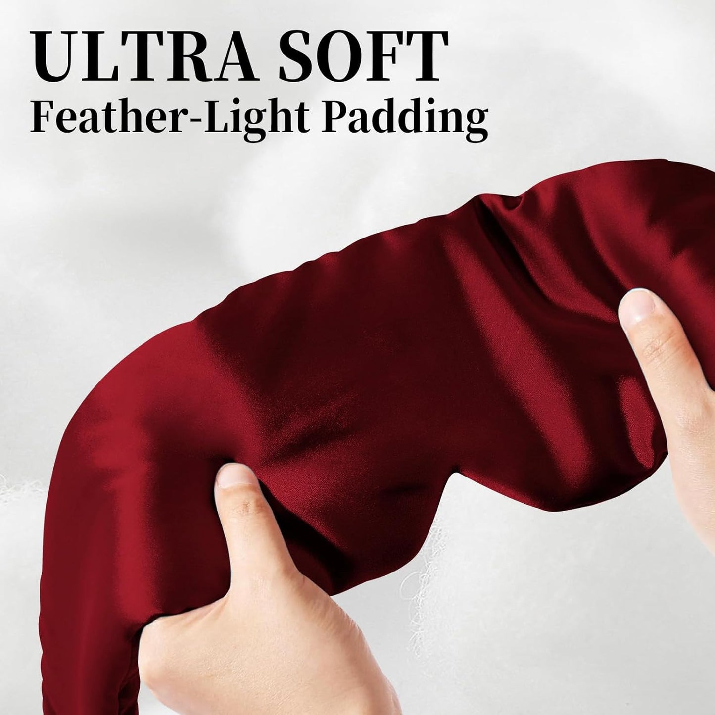 100% Mulberry Silk Sleep Mask, Large Eye Cover for Sleeping, Comfortable and Pressure-Free Sleeping Masks for Women Men, Completely Blackout (Wine Red)