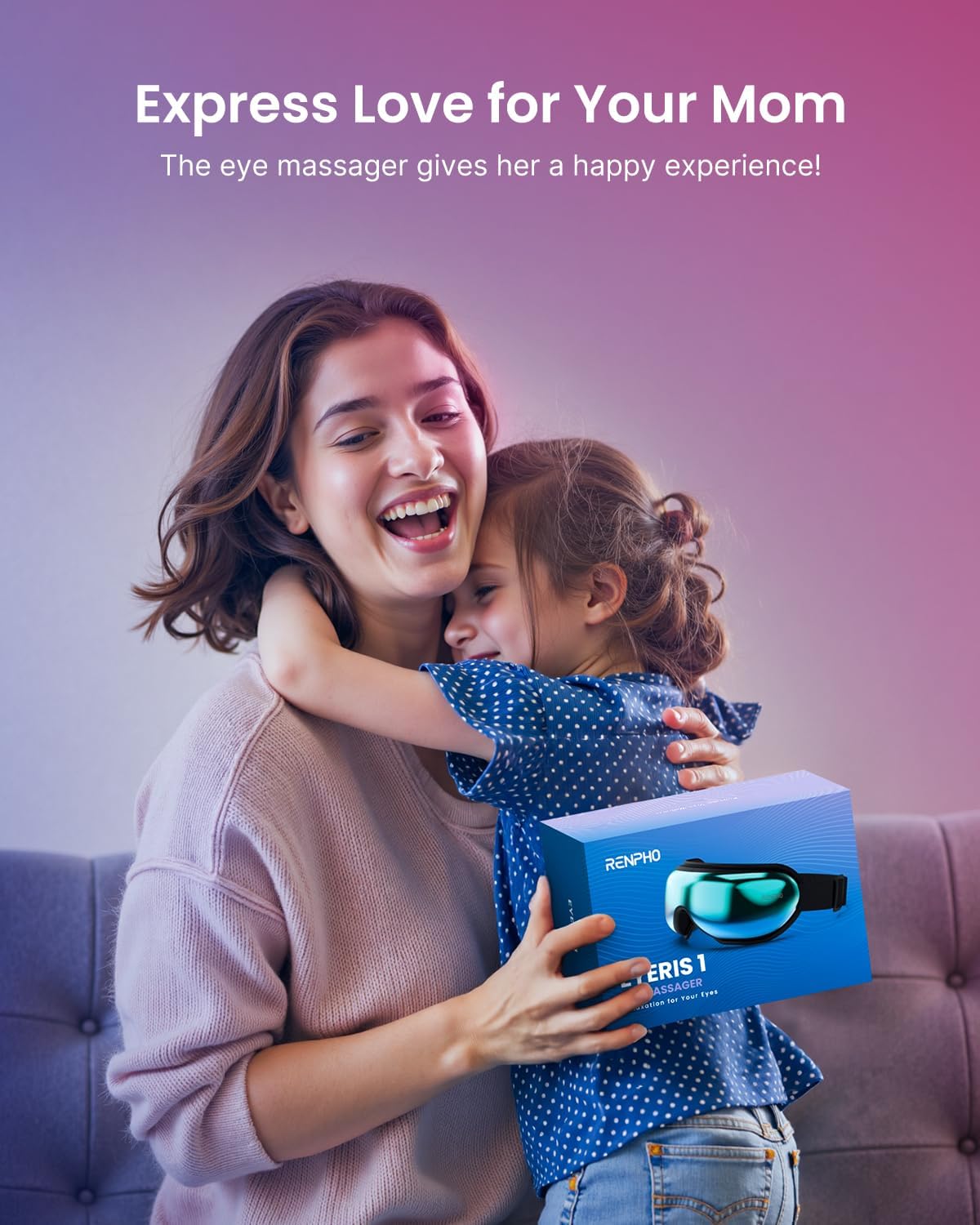 RENPHO Eyeris 1 Eye Massager with Heat, Birthday Gifts Eye Mask for Mom Dad Women Men Her Him, Smart Sleep Mask for Relax, Reduce Strain