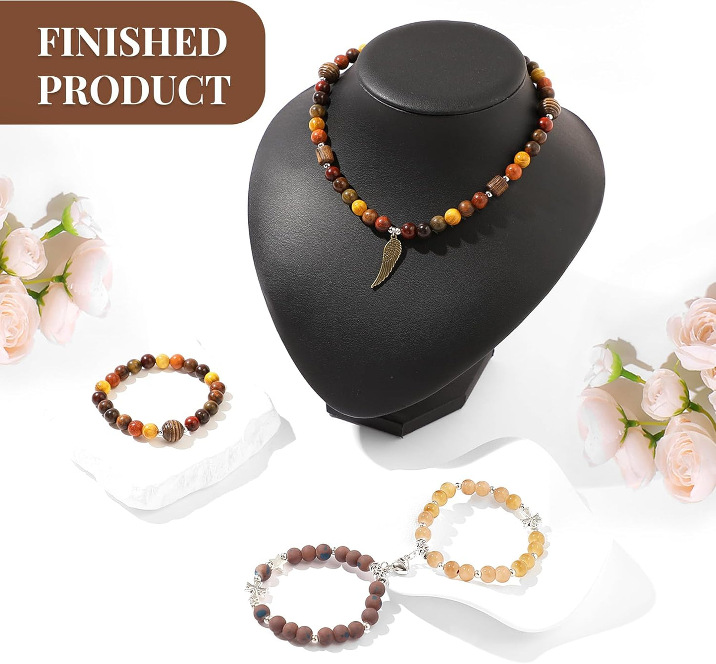 RACIOCK 12 Constellation Bracelet Making Kit with 620Pcs Natural Stone Healing Beads & Charms - DIY Jewelry Bracelet Making Kit for Stress Relief, Anxiety, Yoga Mindfulness Gift for Women Men Couples