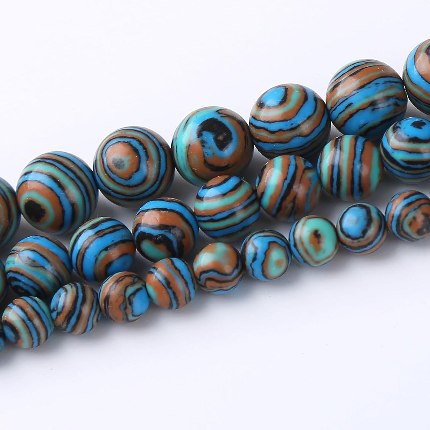 Blue Peacock Turquoise Stone Beads Gemstone Round Crystal Energy Jade Beads Stone Beads for Jewelry Making DIY Bracelet Necklace Jewelry Making 1 Strand 15.5inch 4MM