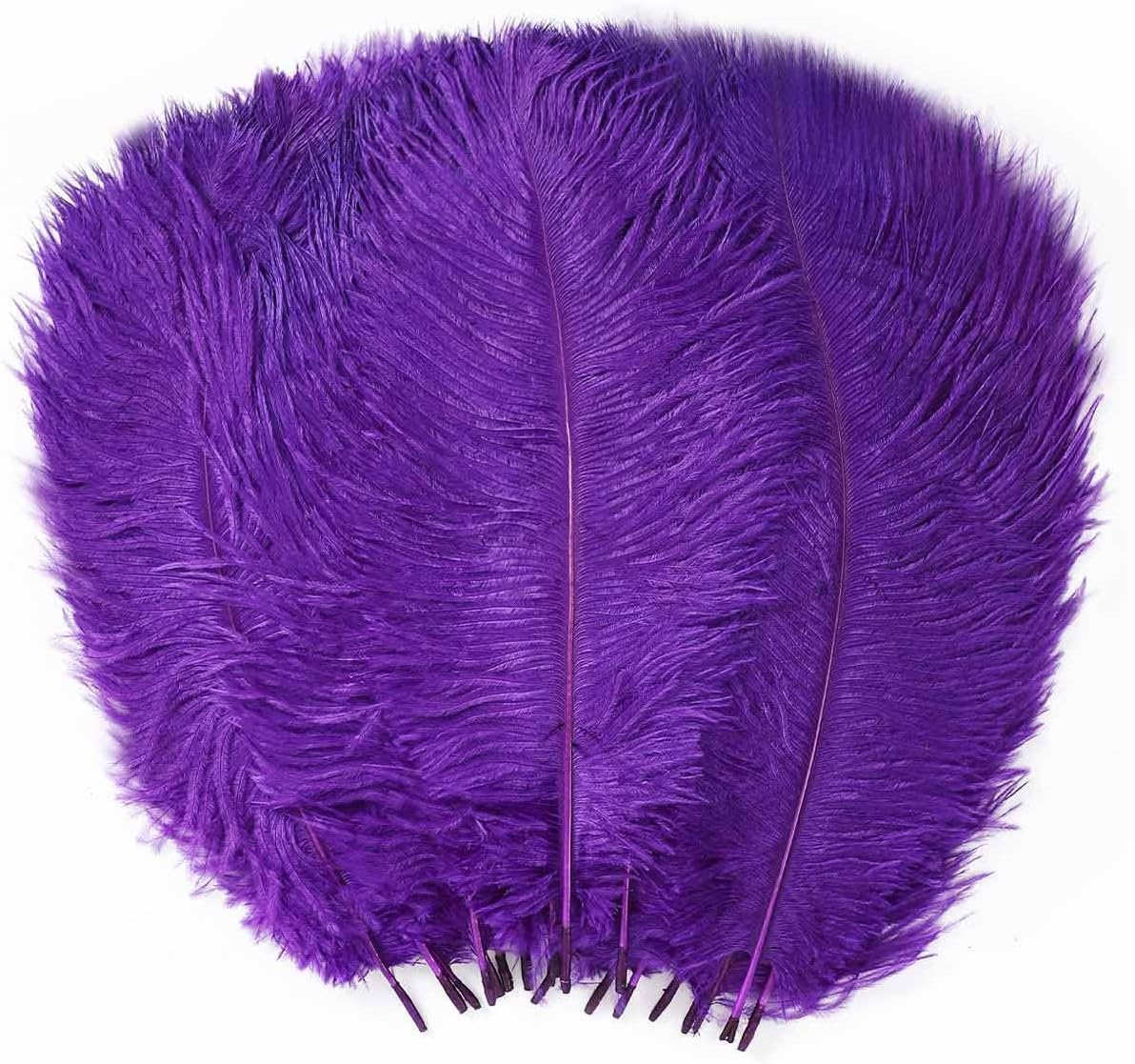 YAKRUNA 30PCS Purple Ostrich Feathers Bulk 12-14 Inches for Centerpieces for Wedding Birthday Gatsby Party, Decorative Plumes for Vase & Table & Christmas Tree Decor (30-35cm, Purple)