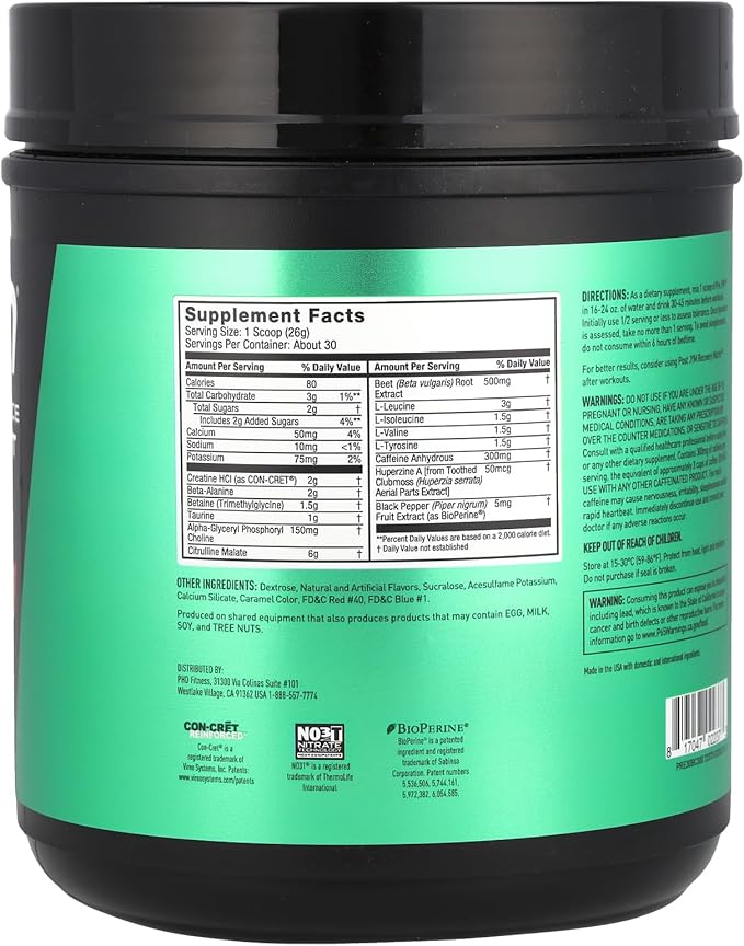 JYM Supplement Science Pre JYM Black Cherry Pre Workout Powder for Men & Women, BCAAs, Nootropics, Creatine HCI, Citrulline, Beta-Alanine, Betaine, Taurine, Huperzine, 30 Servings