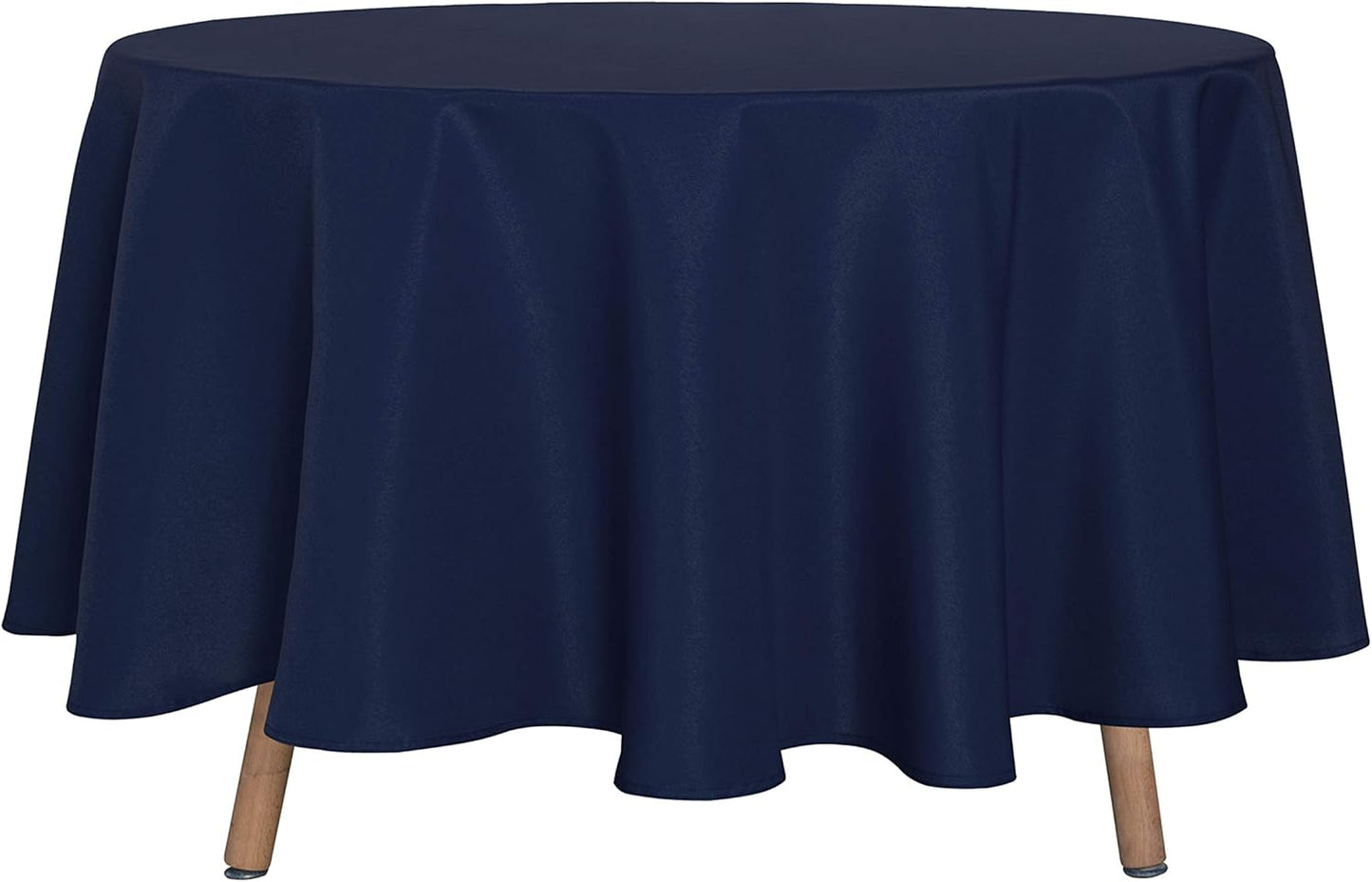 sancua Round Tablecloth - 90 Inch - Water Resistant Spill Proof Washable Polyester Table Cloth Decorative Fabric Table Cover for Dining Tables, Buffet Parties and Camping, Navy