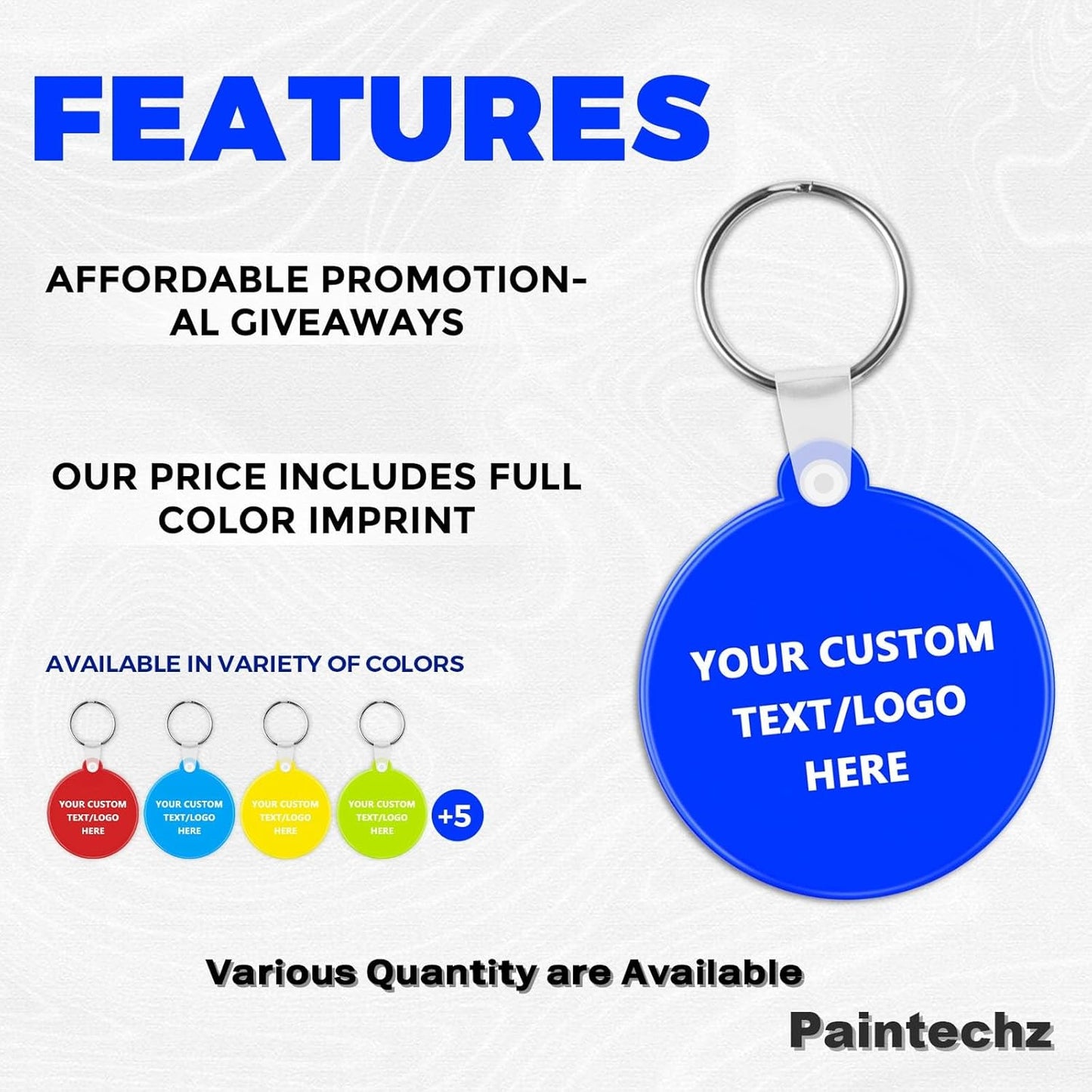 Custom Round Soft Keychains 700 Pack, Personalized Logo, Text Bulk - Perfect for Tradeshows, Party Favors, Events - Customizable Key Tags