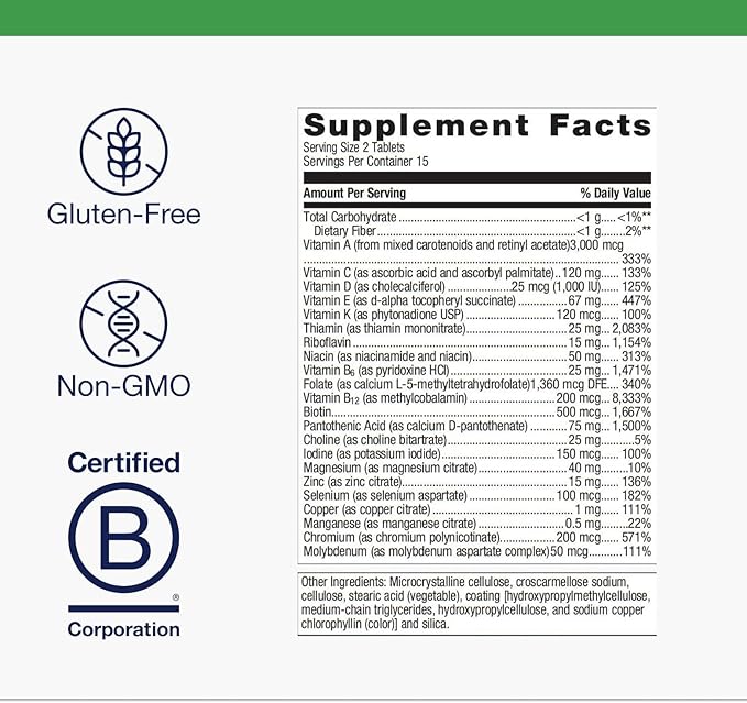 Metagenics PhytoMulti Multivitamin Tablets - for Healthy Aging, Cellular Health & Overall Wellness - for Men & Women - 20+ Essential Vitamins & Minerals - with Vitamin B6, Lutein, Zinc - 30 Tablets
