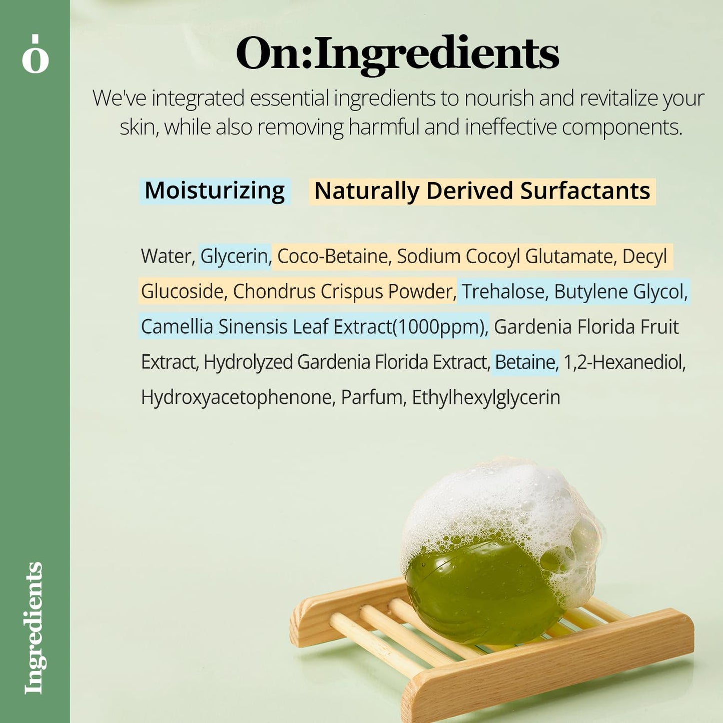ONGREDIENTS Green Tea Cleansing Ball, Face Soap Bar, Jelly Ball Cleanser, Facial Cleanser, 3.8 Ounce