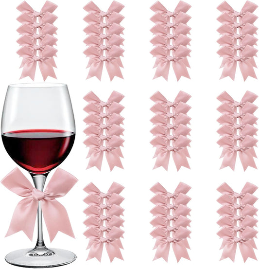 Feluwi Rose gold Gift Wrap Bows (50 Pcs) - 3.3 Inch Elegant Plastic-Free Bows for Christmas Gifts, Birthday Presents, Wedding Friendly Party Supplies, Baby Shower, Gift Bags Decorative Accessories