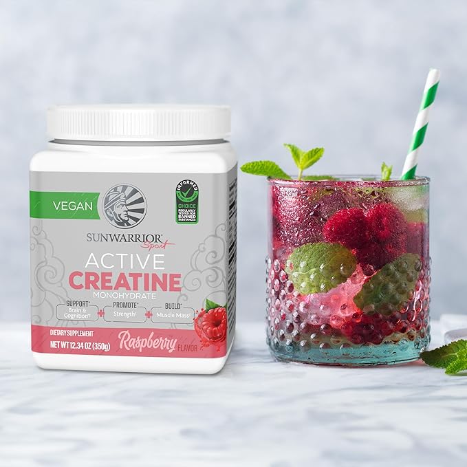 Creatine Monohydrate Powder Micronized PreWorkout Recovery Supplement | Support Muscle Building Strength Training Cognition | Vegan & Keto Friendly Easily Mixes (50 Servings) Raspberry Flavored