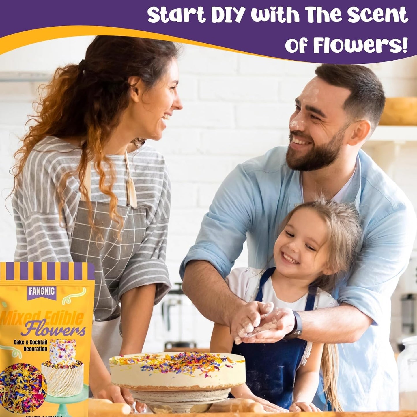 4 Kinds Natural Dried Edilble Flowers Petal Blend (1.5 Ounce), Edible Flowers for Cocktail, Cake Decoration, Soap Making, Ice cream. Include Rose Petals, Cornflower, Osmanthus, and Calendula