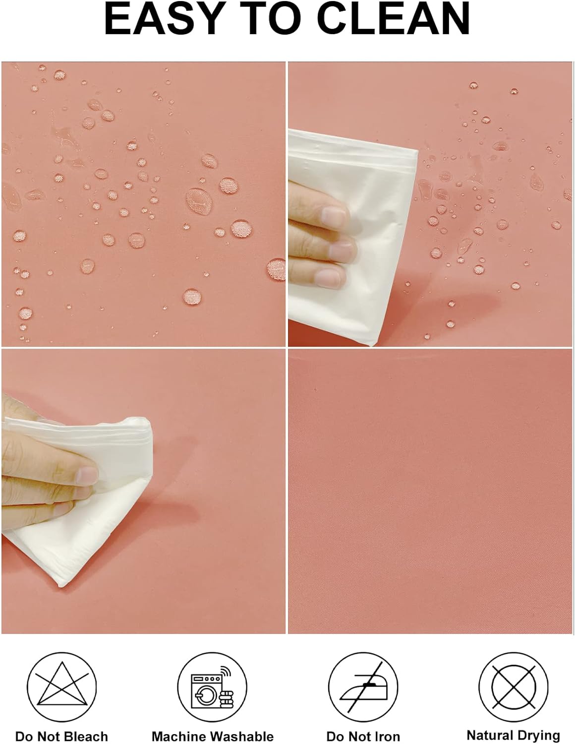 Fokitut 2 Pack Waterproof Square Tablecloth, 70x70 Inch, Stain Resistant and Wrinkle Polyester Table Cloth, Fabric Table Cover for Kitchen Dining, Wedding, Party, Holiday Dinner-Dusty Pink