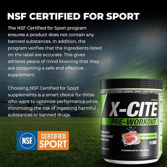 ATHLEAN-X X-CITE Pre-Workout Supplement - Boost Energy, Endurance, and Focus with Natural Ingredients - Jolly Watermelon Pucker