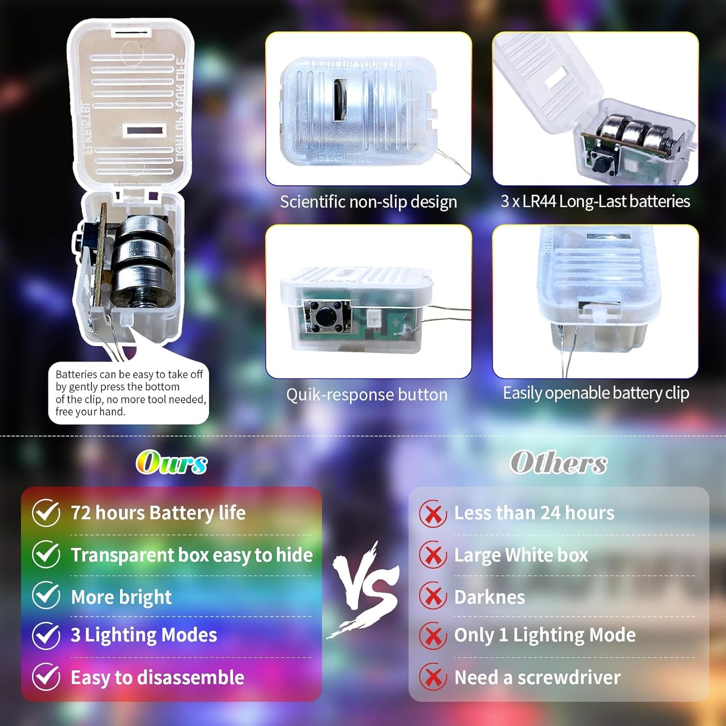 ZGWJ 12 Pack Fairy Lights Battery Operated, 7ft 20 Mini LED Fairy String Lights Silver Wire 3 Modes for DIY, Parties, Wedding, Bedroom, Halloween Christmas Decoration Multicolor