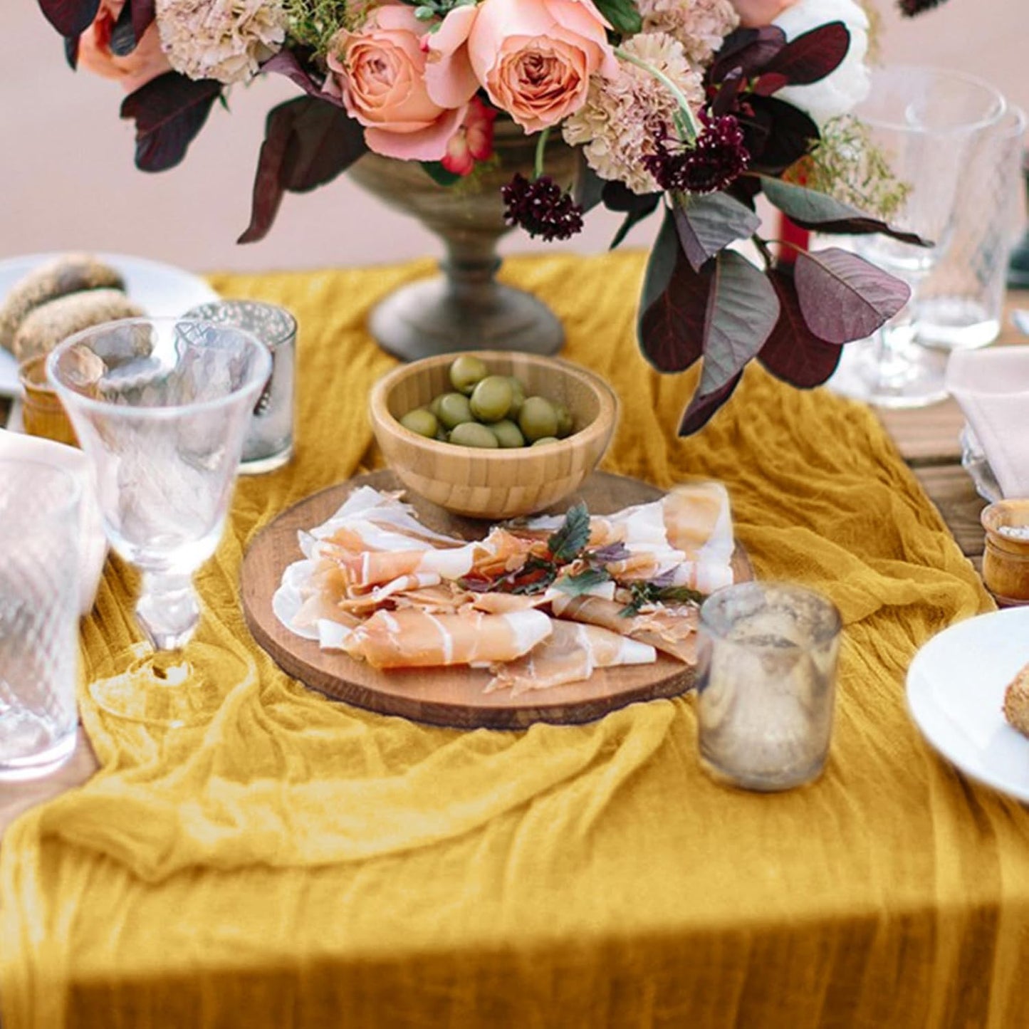 2 Pack Cheesecloth Table Runner 10Ft Christmas Gauze Boho Table Runners for Wedding Decor Bridal Shower Decorations Baby Shower Party(35" x 120")