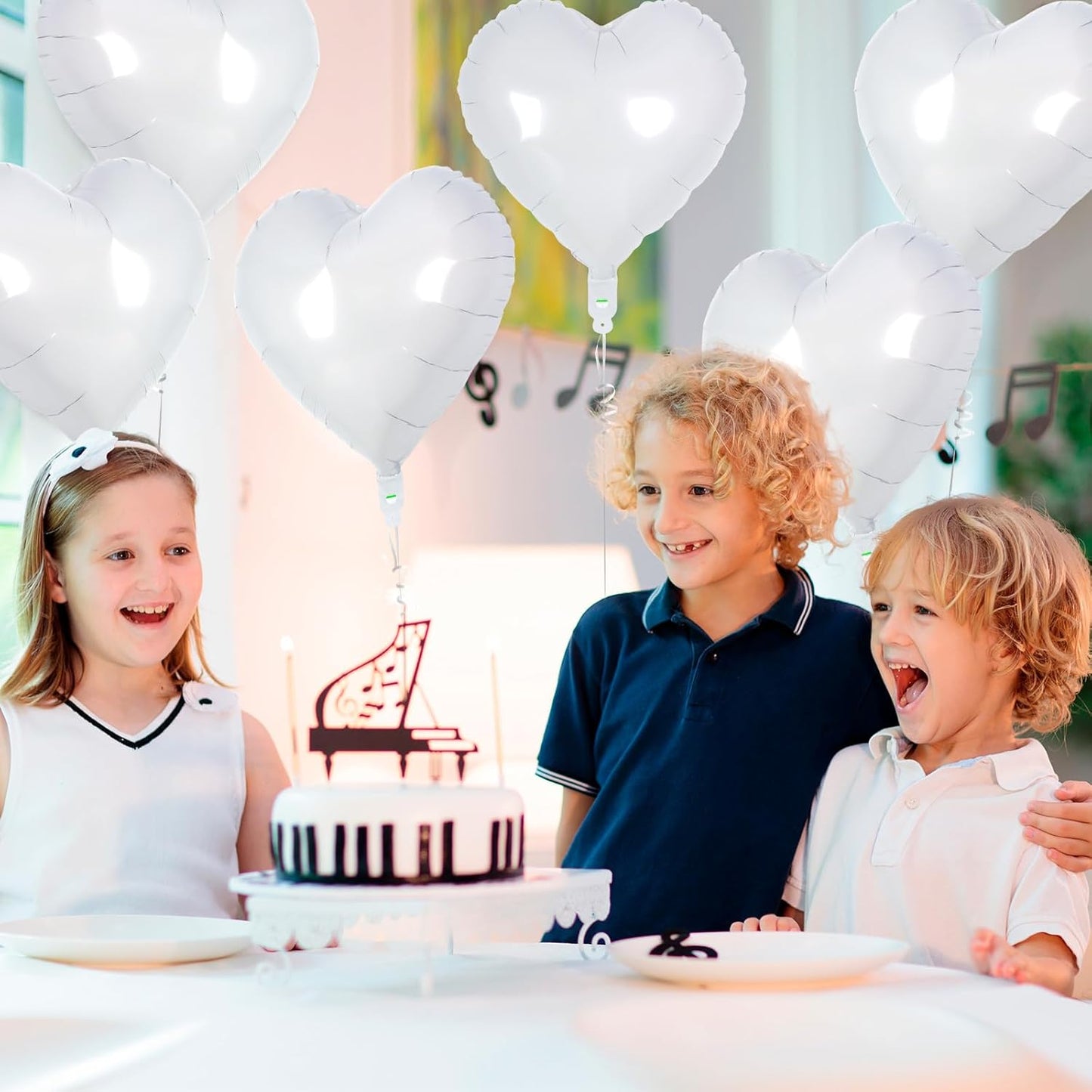 24 White Heart Balloons, 18 inch Heart Shape Foil Balloons for Love, Valentine, Birthday, Wedding, Engagement, Baby Shower & Valentine Day Decorations