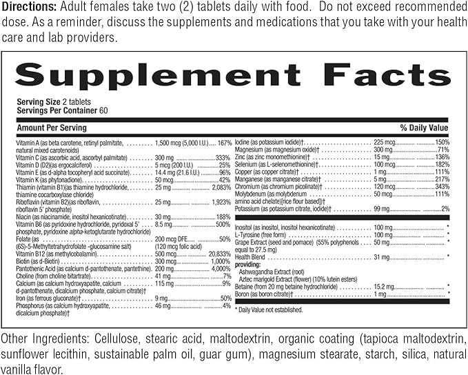 Country Life Max for Women - Multivitamin and Mineral Complex, Iron-free - 120 Tablets