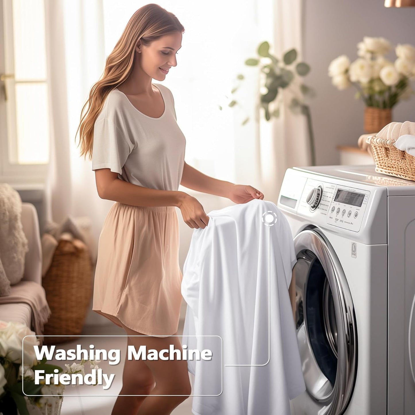 Wish Care 6 Pack White Spandex Table Clothes for 6 Foot Rectangle Tables, 6FT Wrinkle Free Fitted Tablecloths Ruffles Design Table Cover for Party, Banquet, Wedding and Events