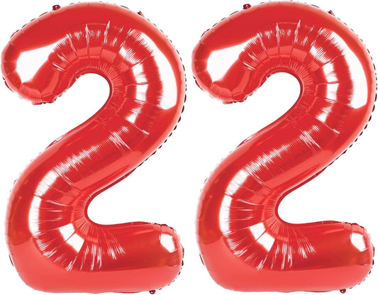 Red Number 22 Balloon 40 Inch Birthday Decorations, Number 22 Balloon Birthday Party Decorations, Anniversary Decorations Graduations Party Supplies