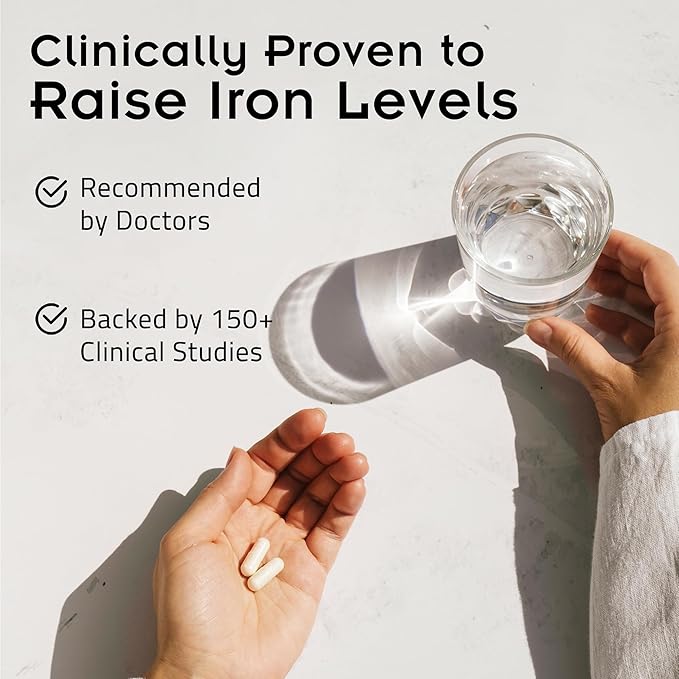 SiderAL Forte Iron Supplement Clinically Shown to Increase Iron Without Side Effects | Sucrosomial High Absorption Gentle Iron Pills for Women and Men | Vitamin C | Anemia & Energy Support | 30 Count