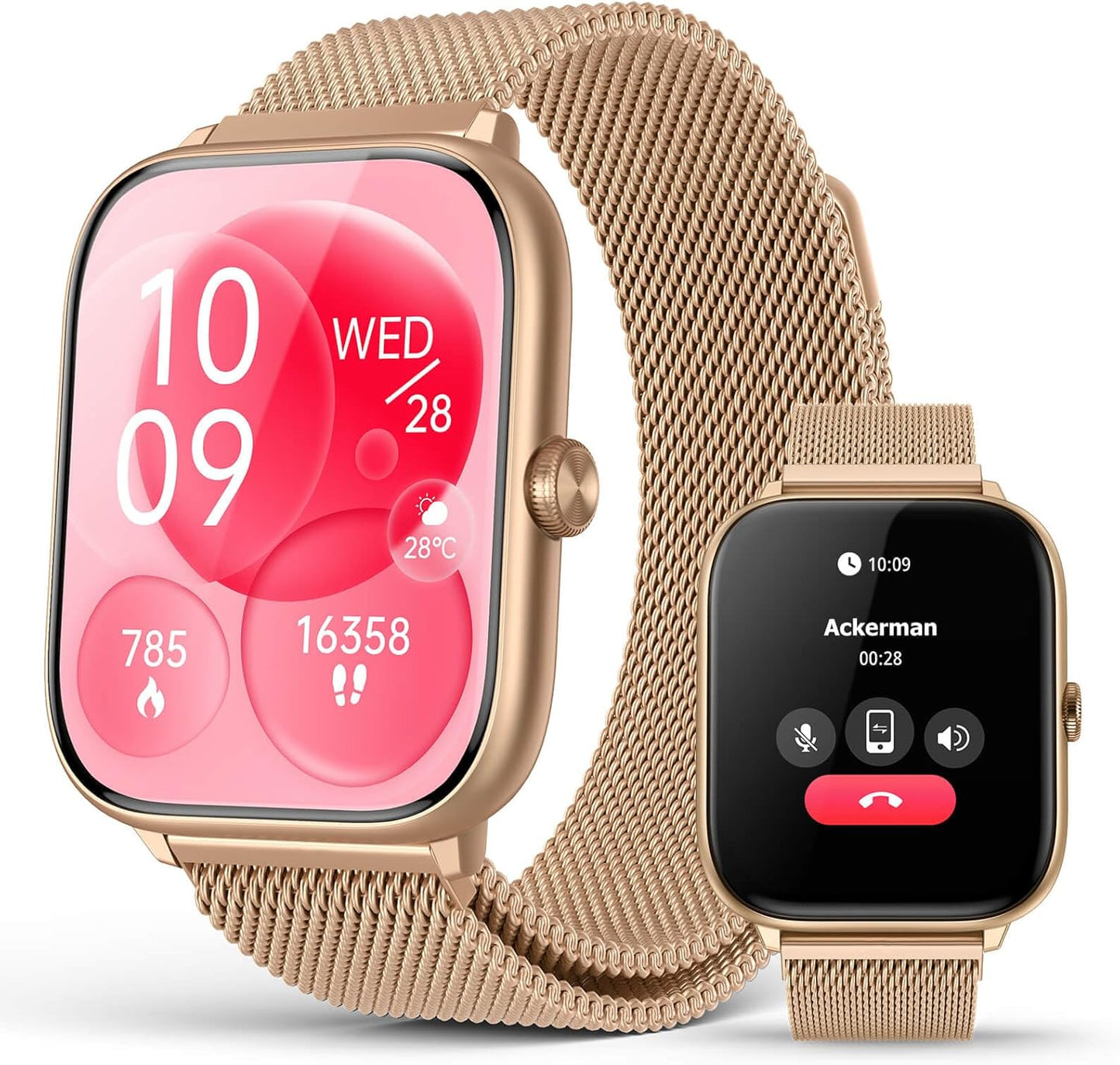 2025 Smart Watches for Women with Blood Pressure Monitor, 2.06" AMOLED Display, IP68 Waterproof Fitness Tracker, 118 Sports Modes, Heart Rate/SpO2/Sleep Monitor, Compatible with Android iPhone