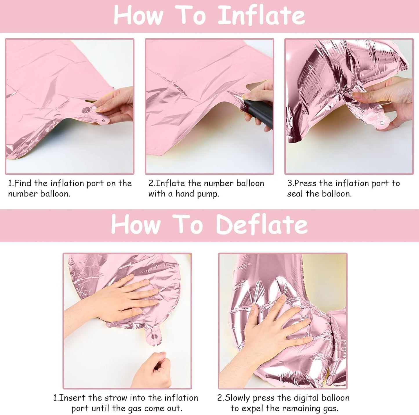 Light Pink Foil Balloon Number 7, 40'' Giant Self Inflating Number Balloons Set 0-9, Large Pastel Pink Number 7 Helium Balloon for Girls 7th Birthday Princess Party Decorations Supplies