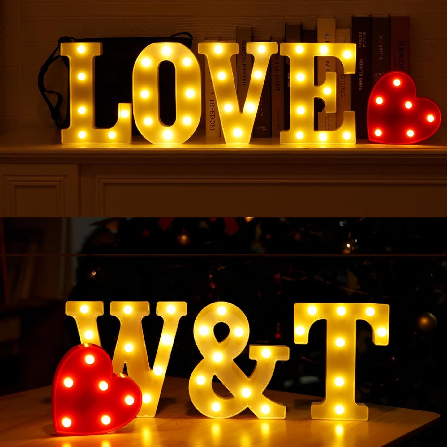 Led Light Up Letters, Led Marquee Letter Lights Love Sign, Decorative Numbers Light, Battery Powered Letter Sign Lights for Love Decor-Warm White