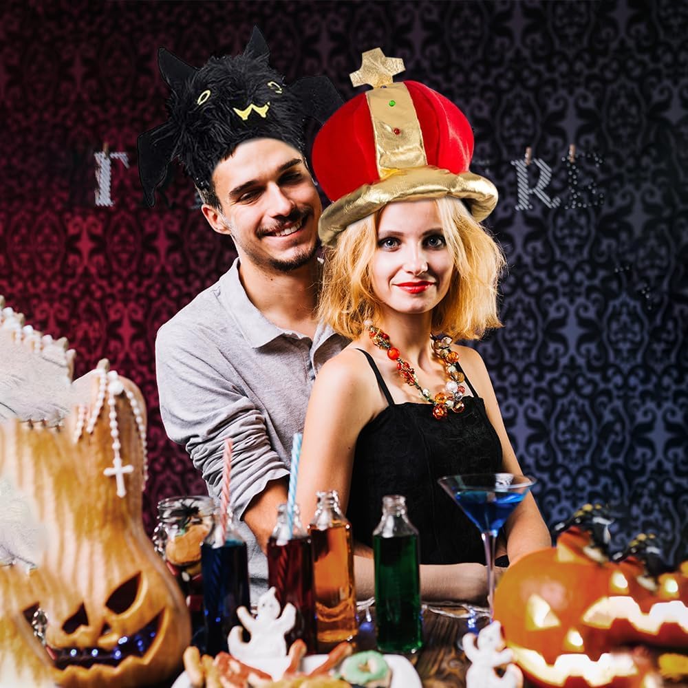 Funny Party Hats Photo Booth Props - Bulk Costume Hats - Adult Dress Up Hats - 6 Pc Assorted Set Multicoloured