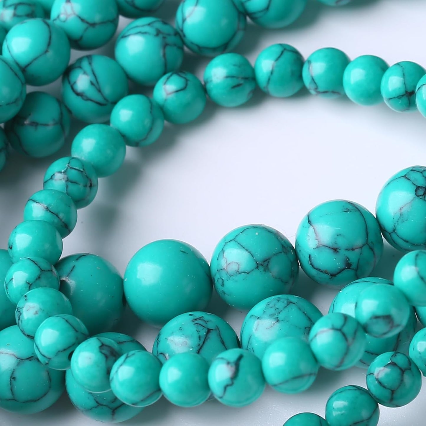 Natural Turquoise Stone Round Beads for Jewelry Making DIY Bracelet Necklace 45PCS 8MM