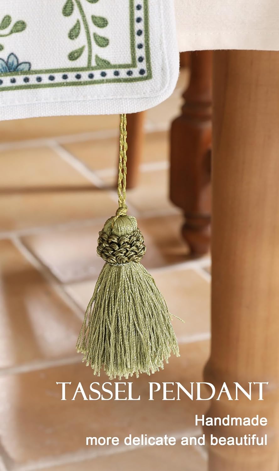 ISAENNE Designer White Elegant Linen Table Runner 102 Inches Long,Chinoiserie Floral Decor Durable Table Runners for Dining Tables,Thanksgiving,Kitchen Tables,Christmas,12"*102"-Mosella D