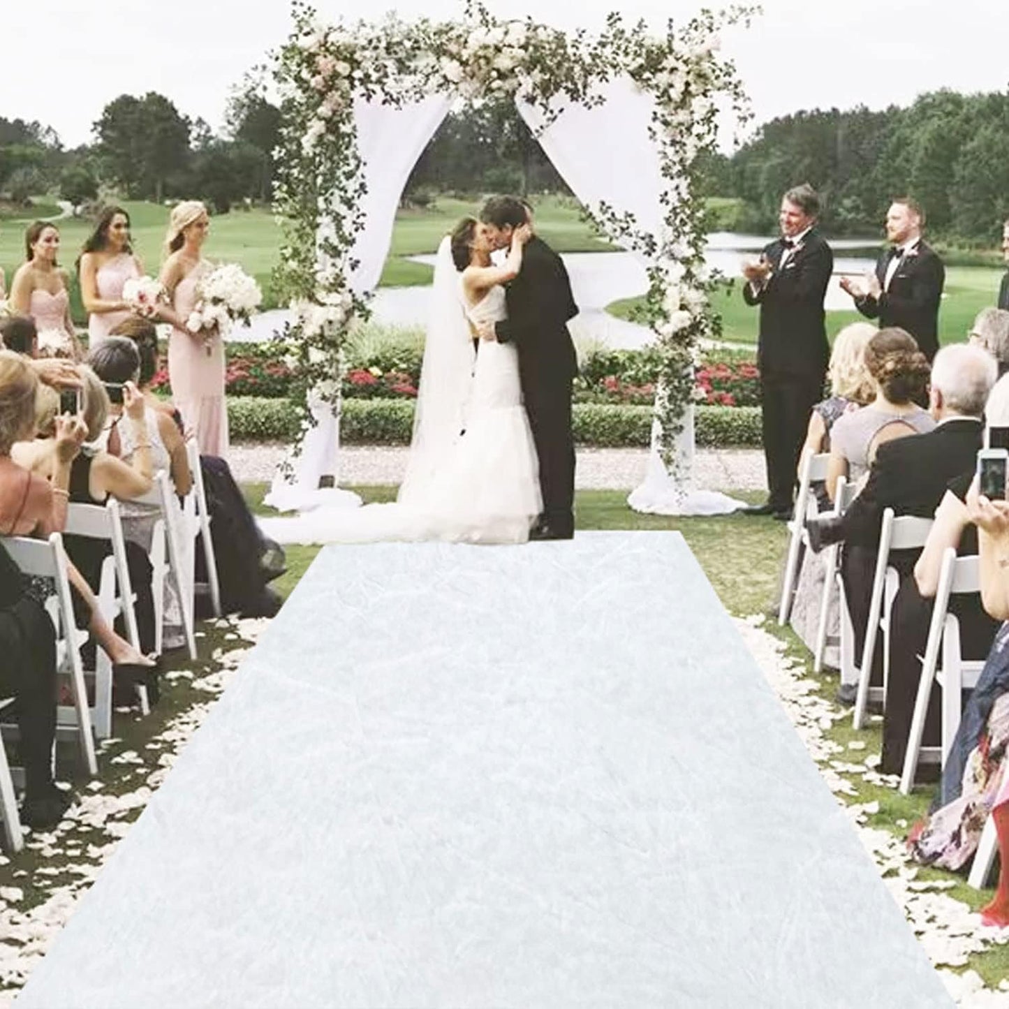 MODFUNS White Aisle Runner for Wedding Ceremony 4Ftx15Ft Wedding Rustic Aisle Runners Outdoor Wedding Decorations Aisle Runner Bridal Shower Aisle Floor Runner Velvet Aisle Runner Rug Prom Runway