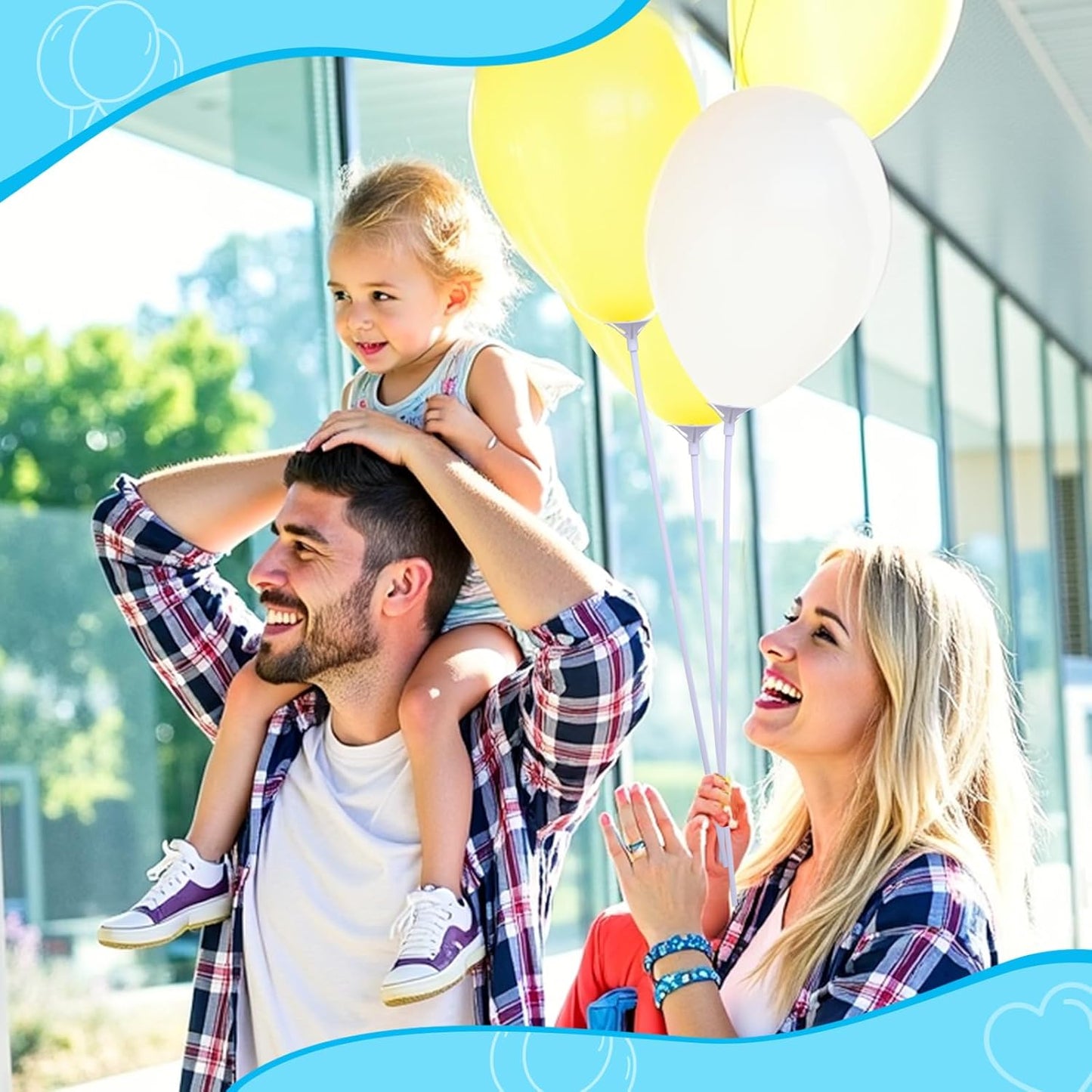 Apoulin Balloon Sticks - 50Pack Balloon Stick and Cup for Party Wedding