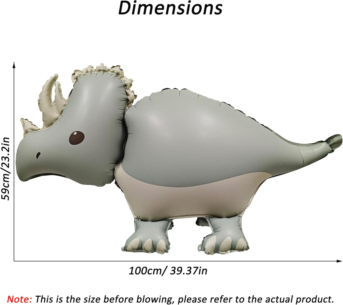 Matte Self Standing Dinosaur Tyrannosaurus Animal Balloons inflatable Triceratops Foil Balloons for Dinosaur themed Three Rex Birthday Party Boy Baby Shower Kids Adults Birthday Party Supplies Decor