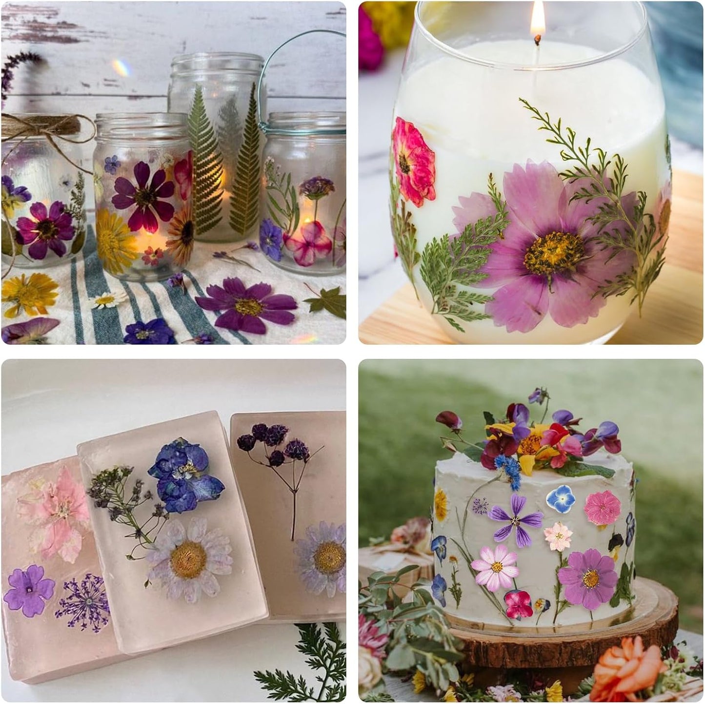 80PCS Spring Large Pressed Flowers Leaves , Real Nature Dry Flowers for Resin Craft, Larage Pressing Floral with Tweezers Set for DIY Jewelry Making Nail Card Scrapbook Art