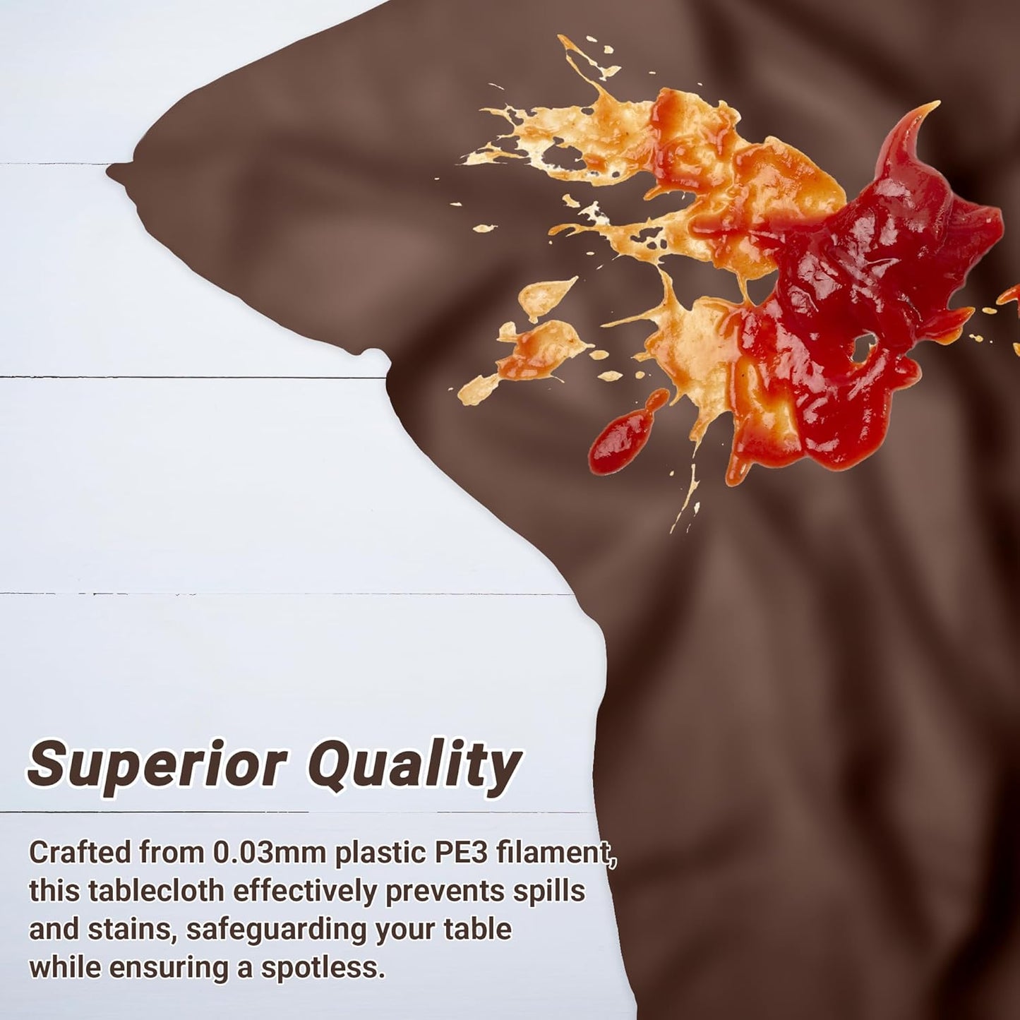 QZYL 4 PCS Plastic Table Cover, 54x108 Inches Waterproof Table Cover, Multiple Colors Brown Rectangle Tablecloth, Disposable Table Cloth for Camping, Anniversary, Picnic and Party Decorations