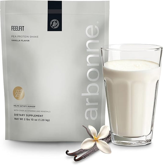 Arbonne Feelfit Pea Protein Shake - Daily Supplement Powder, Vegan Protein for Support of Overall Health, Energy and Well-Being, Vanilla