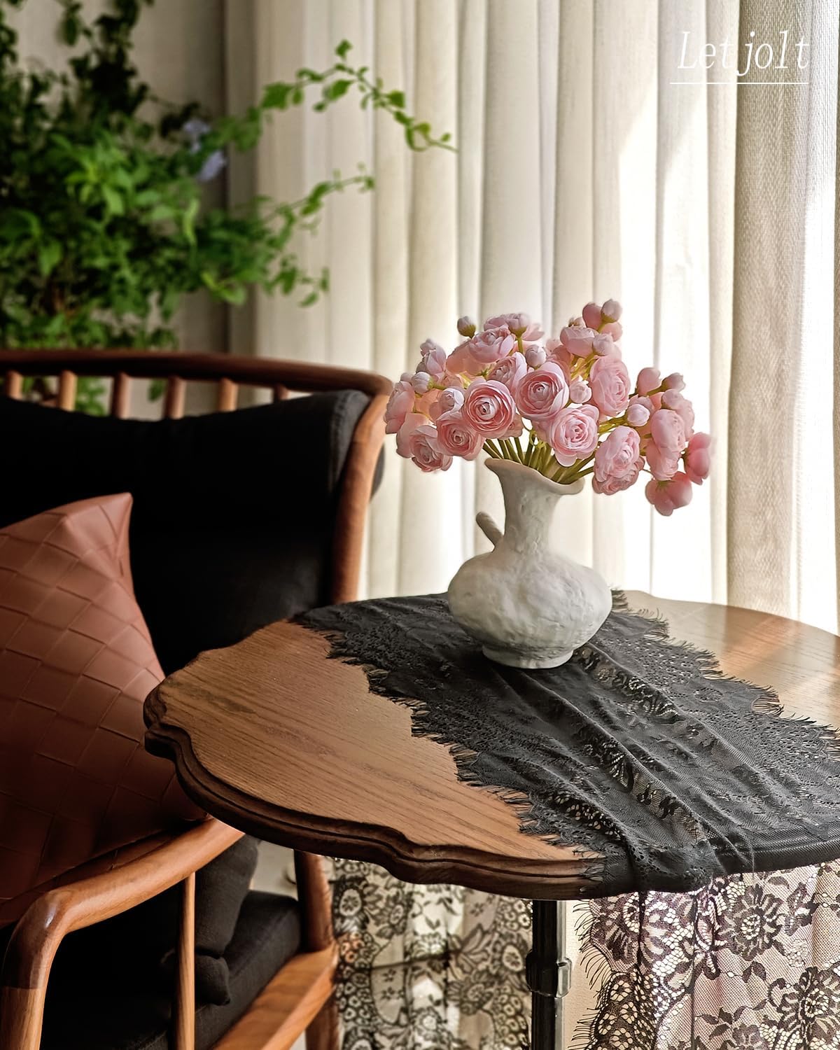 Letjolt Ranunculus Artificial Flower Pink Silk Flowers Faux DIY Bouquet for Wedding Engagement Centerpieces Arrangements Bridal Shower Decorations Home Decor 18pcs