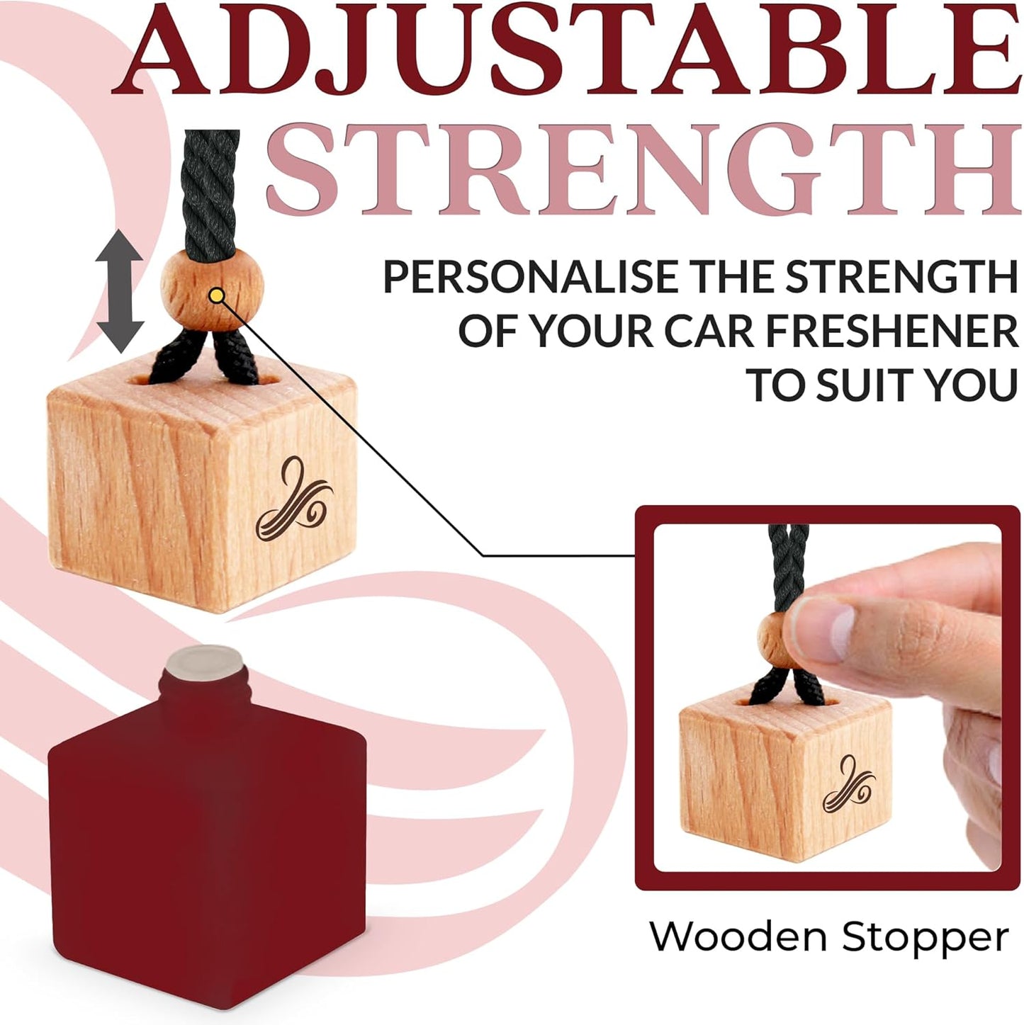 Carat Rouge Car Air Fresheners Gift Set | Luxury Perfume-Inspired Car Air Freshener for Women | Strong and Sophisticated Car Scents for Women | Refillable Essential Oil Infused Car Cologne by Perfa