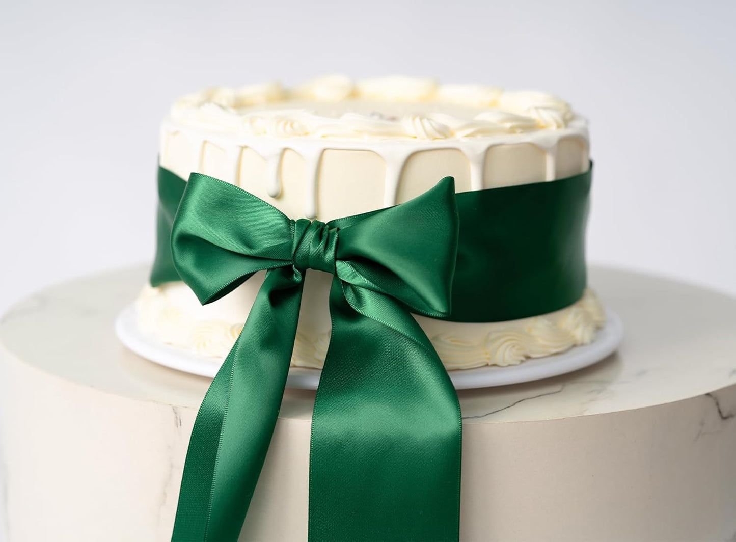 Forest Green Satin Ribbon 2.5 Inch Double-Faced Ribbons 25 Yards for Christmas Gift Wrapping Crafts Flower Bouquet Wedding Paper Bows Invitations