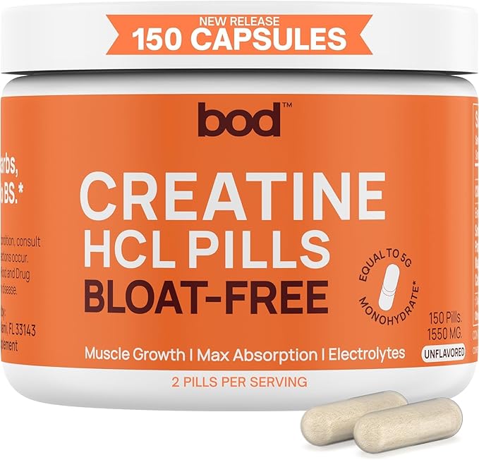 Creatine HCL Pills - Muscle Growth, Endurance, No Bloat, No Load, Not Flavored | Monohydrate Micronized Alternative, Creatine for Women and Men, Vegan, Creatina HCL, 150 Capsules