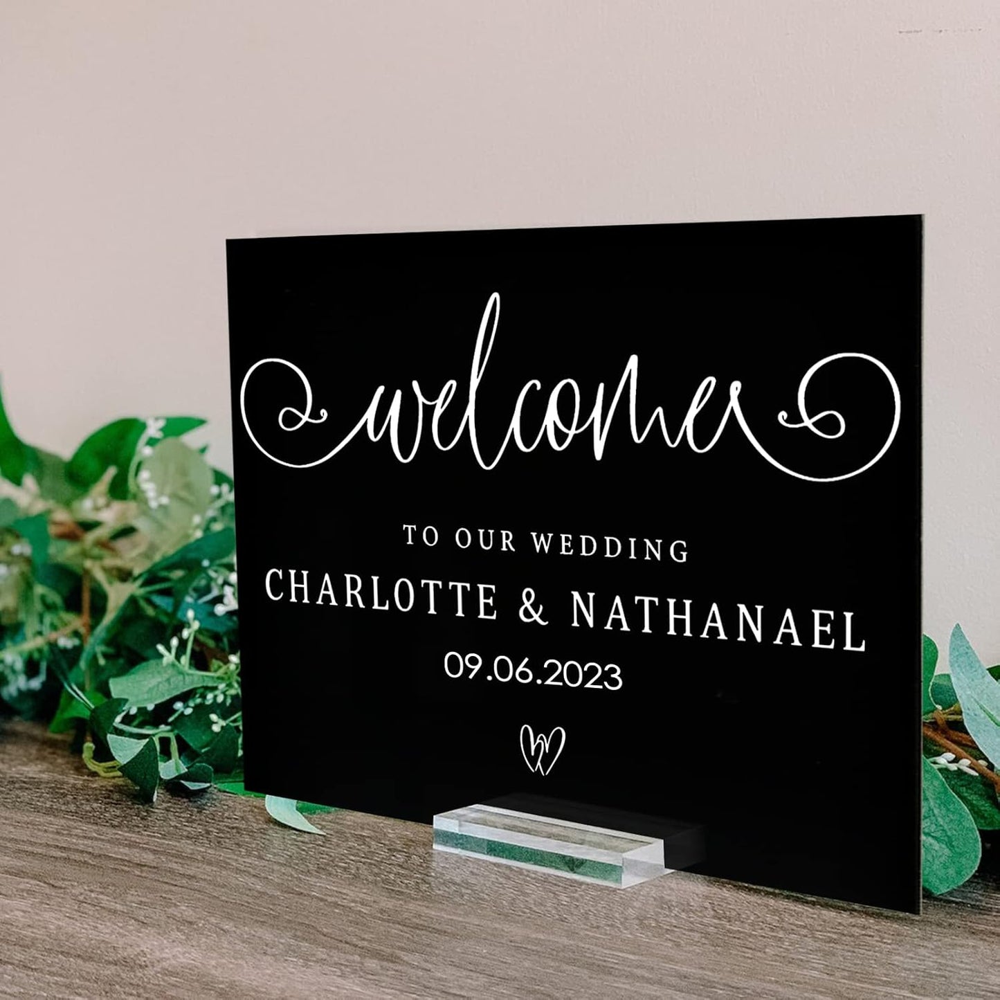 5 Pack 8x10 Inch Black Acrylic Signs Blanks, DIY 8x10 Blank Black Acrylic Sheet Sign 1/8 inch Thick for Wedding Party Table Sign, Wood Stand Not Included