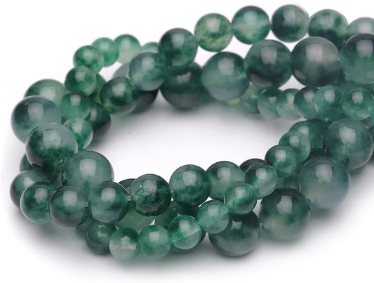 6mm Natural Stone Beads for Jewelry Making,Flower Jade Polished Smooth Round Gemstone Beads for Bracelet Necklace 15 Inch