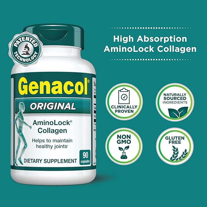 Genacol Original – Collagen Supplement with Ultra-Hydrolyzed Collagen Peptides, Maintains Joint Health, for Joints & Knees, 90 Capsules (30-Day Supply)
