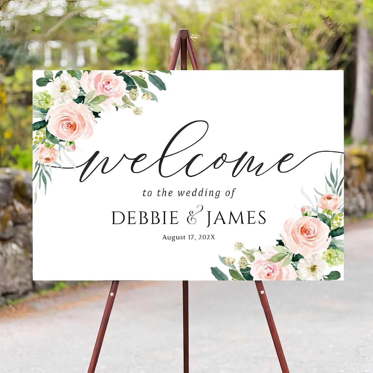 Personalized Wedding Welcome Sign, Welcome To Our Wedding Sign, Blush Pink Wedding Sign, Wedding Welcome Sign, Wedding Sign, Blush Pink Wedding Decor, Blush Pink Wedding Decorations